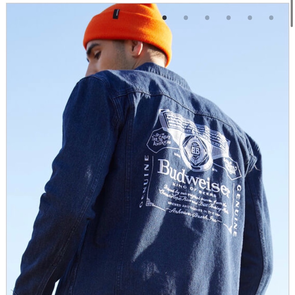 Budweiser Men's Dark Blue Logo Jacket